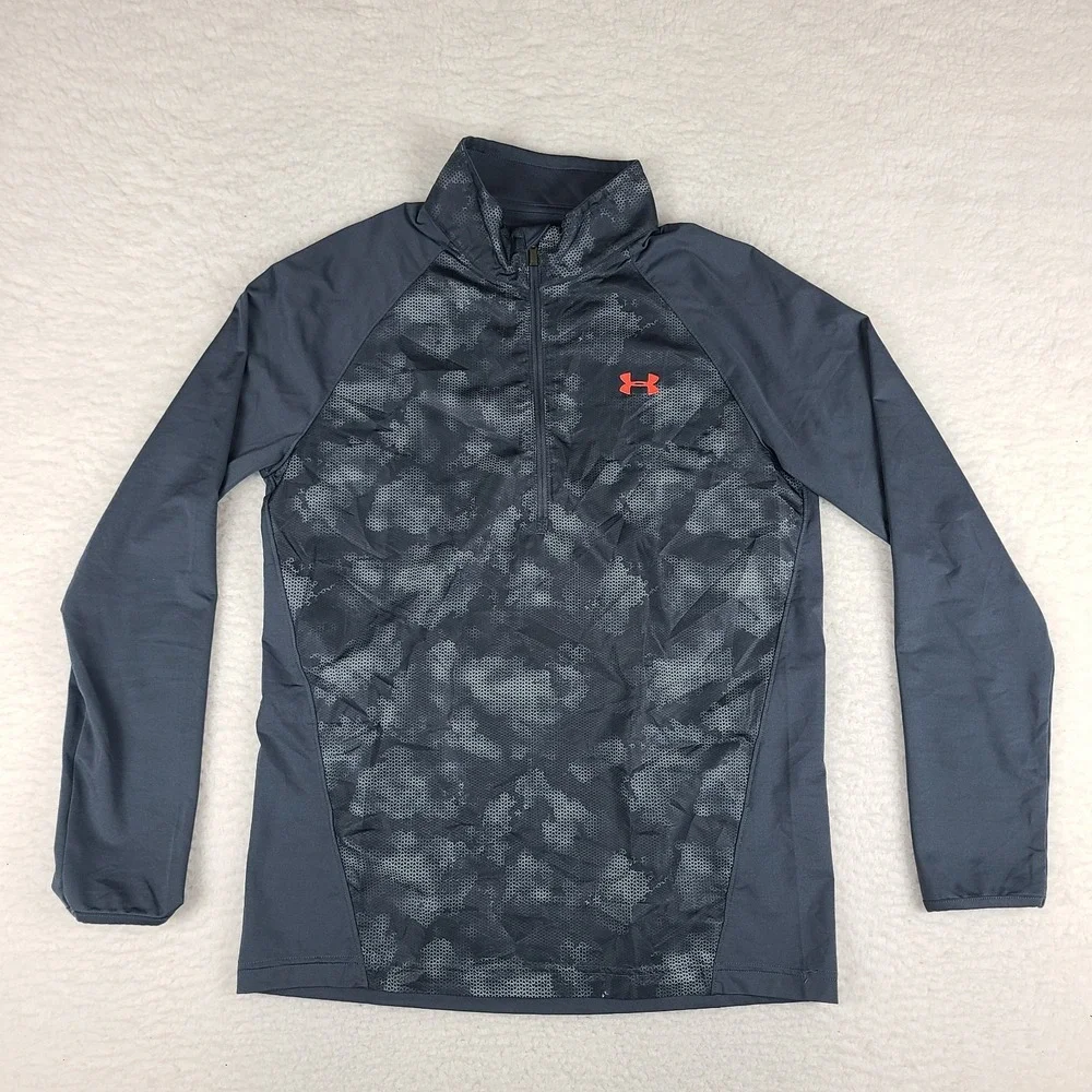 Under Armour Sweater Mens Small Dark Gray‎ Quarter Zip Performance Tech Golf